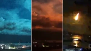 Moment wejścia bolidu w ziemską atmosferę nad Japonią. Przez kilka sekund w nocy z wtorku na środę zrobiło się jasno jak za dnia