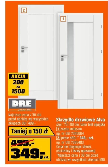 Skrzydło drzwiowe Dre
