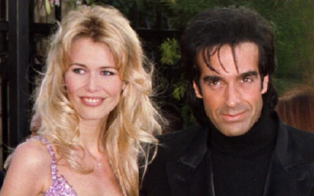 Claudia Schiffer i David Copperfield na gali rozdania Oscarów w 1995 roku