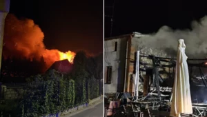 Pożar remizy OSP w Helu . Akcja służb na miejscu, są ranni strażacy
