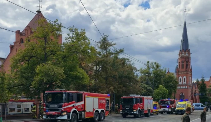 Pożar w centrum Torunia