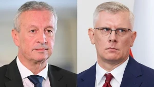 Jacek Dobrzyński (L) pokłócił się ze Sławomirem Cenckiewiczem (P)