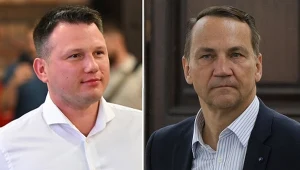 Od lewej: lider Konfederacji Sławomir Mentzen, szef MSZ Radosław Sikorski