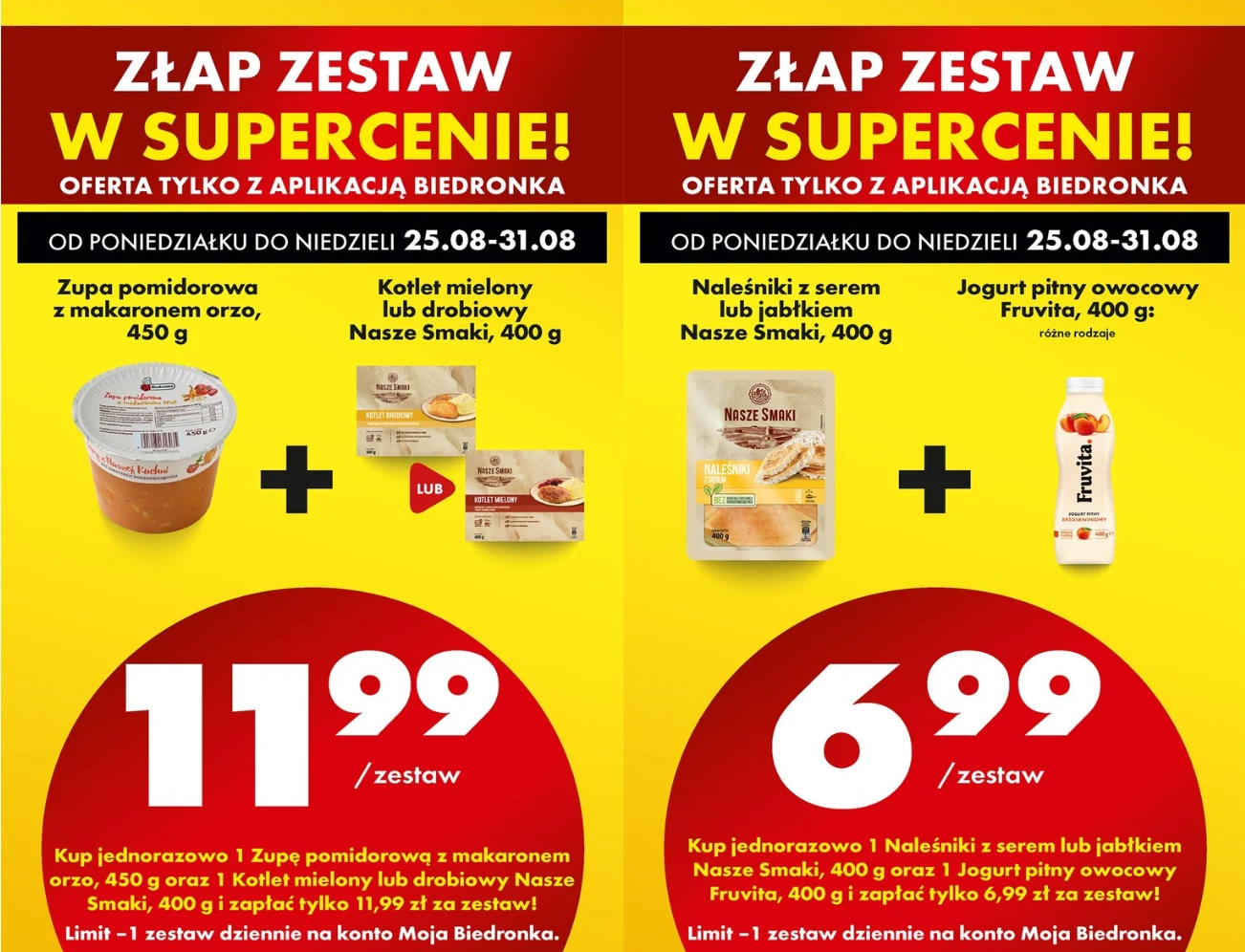 "Złap zestaw" w supercenie - Biedronka
