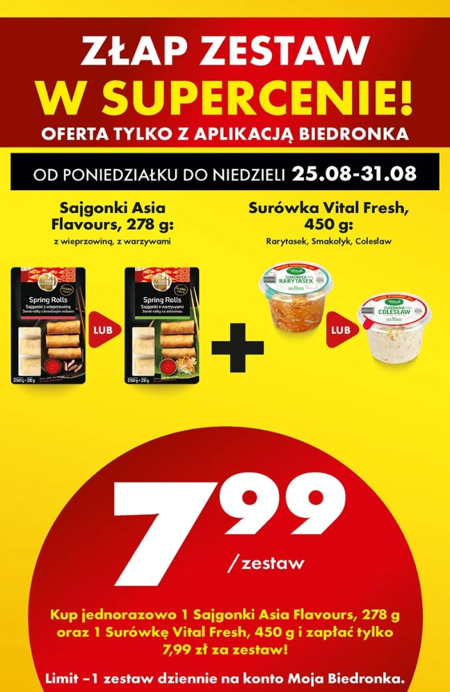 "Złap zestaw" w supercenie - Biedronka