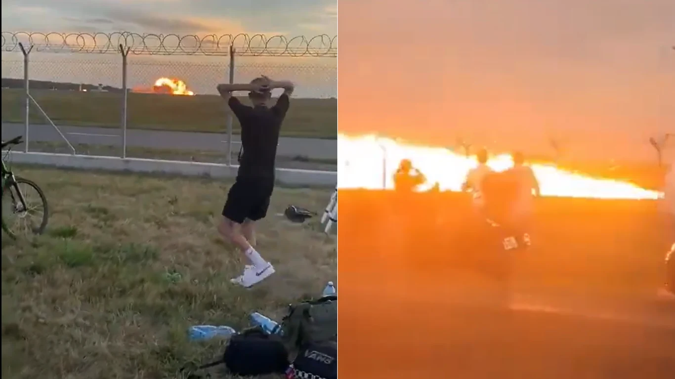 Katastrofa przed pokazem lotniczym. Myśliwiec F-16 runął na ziemie, pilot nie żyje Katastrofa przed pokazem lotniczym. Myśliwiec F-16 runął na ziemie, pilot nie żyje