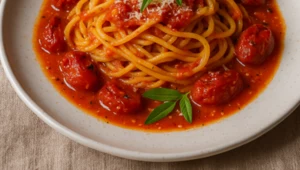 Benvenuti, pomidory! Tagliolini w pieczonym sosie (i z werbenową nutą) według Mateusza Gesslera