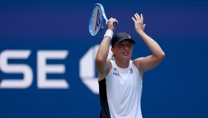 Iga Świątek podczas meczu na US Open