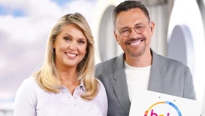 Ewa Wachowicz i Krzysztof Ibisz w "halo tu polsat"