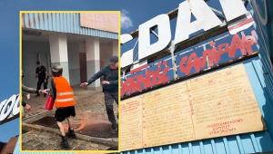 Aktywiści Ostatniego Pokolenia oblali pomarańczową farbą tablice z 21 postulatami Porozumień Sierpniowych