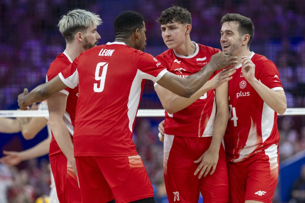 Siatkarze reprezentacji Polski - Tomasz Fornal, Wilfredo Leon, Jakub Nowak i Marcin Komenda Siatkarze reprezentacji Polski - Tomasz Fornal, Wilfredo Leon, Jakub Nowak i Marcin Komenda