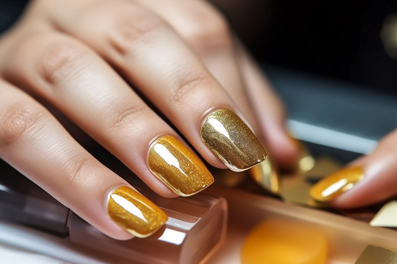 Złoto na paznokciach to prawdziwy hit jesieni 