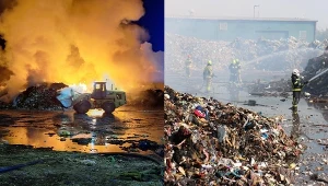 Pożar sortowni śmieci w Biełżycach