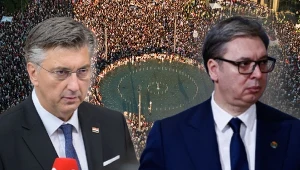 Premier Chorwacji Andrej Plenković, prezydent Serbii Aleksandar Vucić