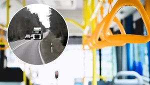 O włos od tragedii na DK11. TIR wyprzedzał wprost na autobus z ludźmi