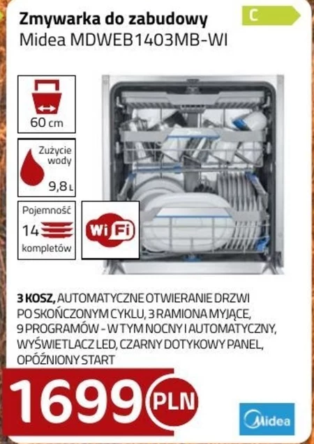 Zmywarka do zabudowy Midea