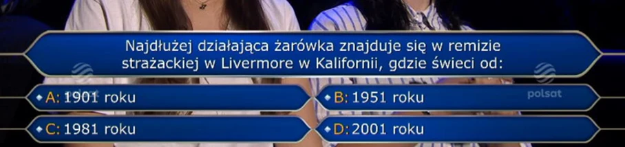 Pytanie z "Milionerów"