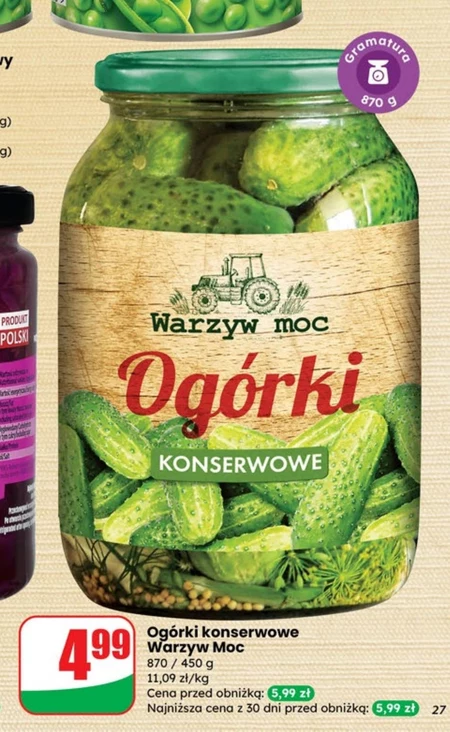 Ogórki konserwowe Warzyw moc