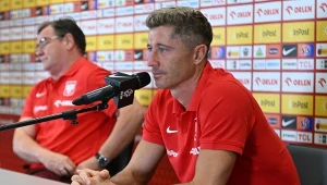 Robert Lewandowski, w tle Jan Urban, 01.09.2025 r.