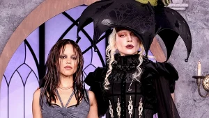 Jenna Ortega i Lady Gaga promują finałowe odcinki drugiego sezonu serialu "Wednesday" 