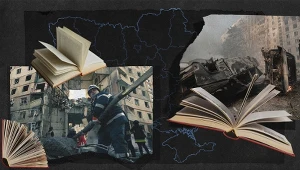 Ukraińcy w trudnych chwilach sięgają po... poezję. Grafika: Aleksandra Włodarczyk