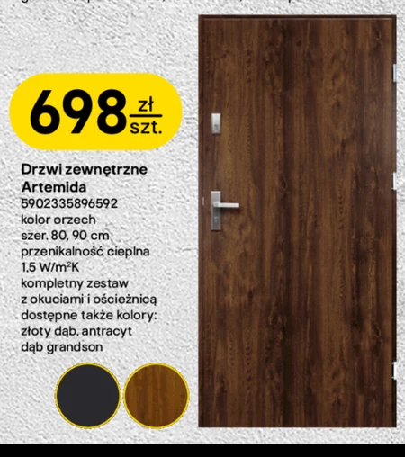 Drzwi zewnętrzne Orzech