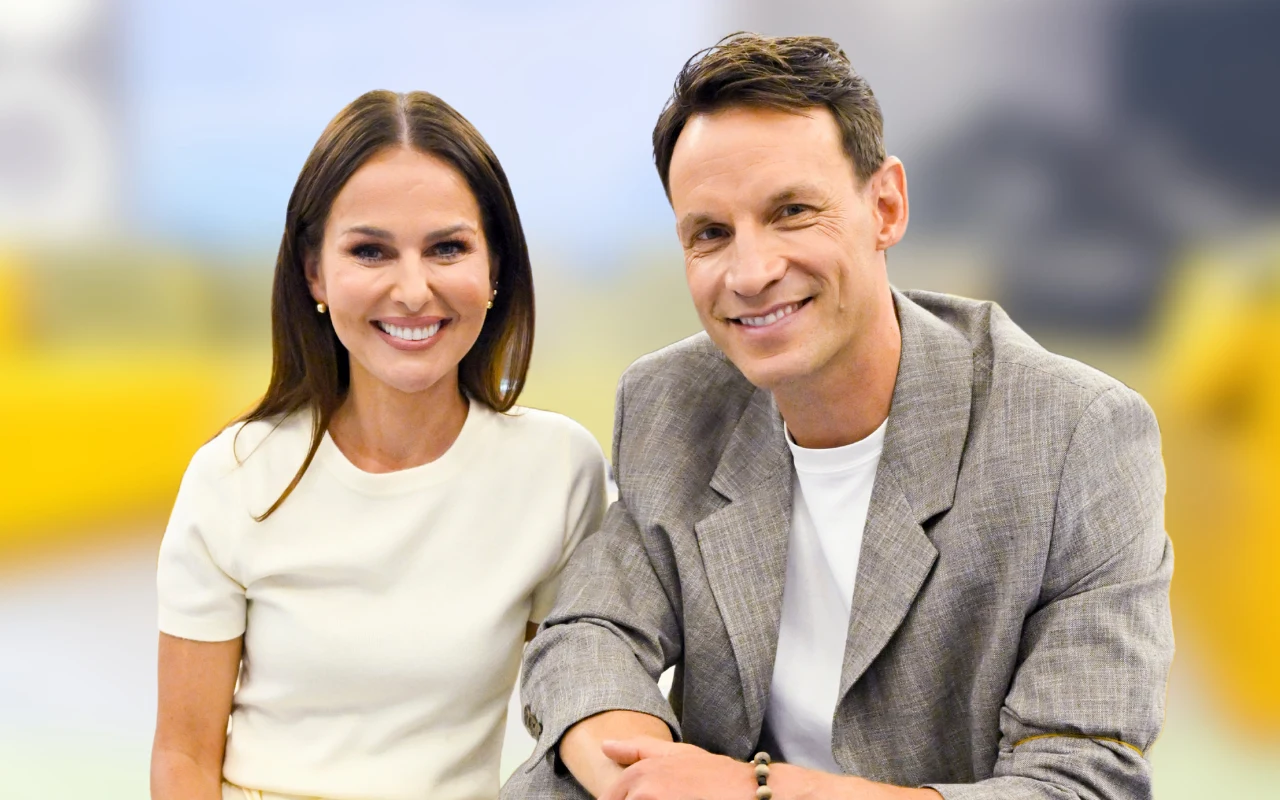 Paulina Sykut-Jeżyna i Tomasz Wolny w studiu "halo tu polsat"