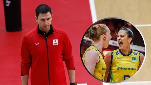 Ferhat Akbas, trener reprezentacji Japonii. W kółku siatkarki Brazylii