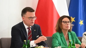 Marszałek Sejmu Szymon Hołownia i marszałek Senatu Małgorzata Kidawa-Błońska