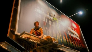 Jacek Ombach na planie filmu "Postój"