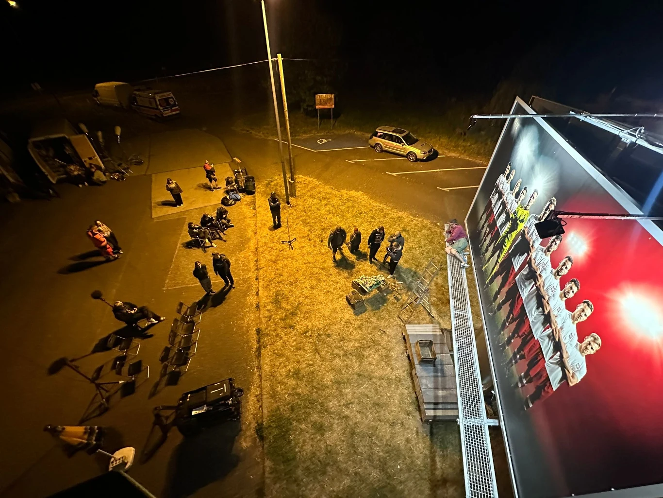 Prace na planie filmu "Postój" Prace na planie filmu "Postój"