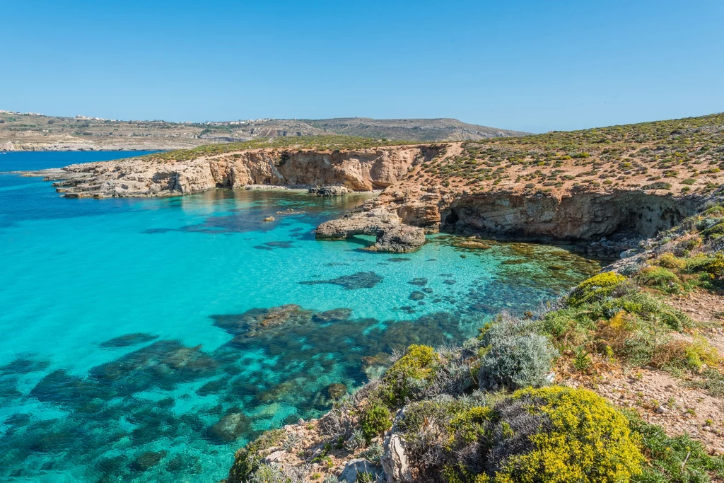Blue lagoon na wyspie Comino