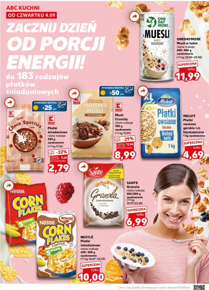 Płatki śniadaniowe w Kaufland