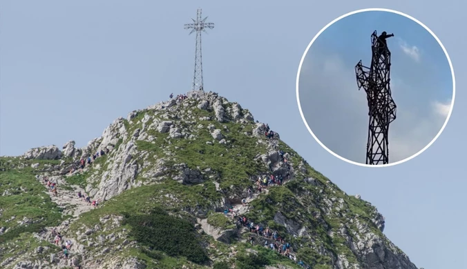Turyści wspięli się na krzyż na Giewoncie. Szuka ich policja