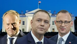 Premier Donald Tusk, prezydent Karol Nawrocki i rzecznik prezydenta Rafał Leśkiewicz