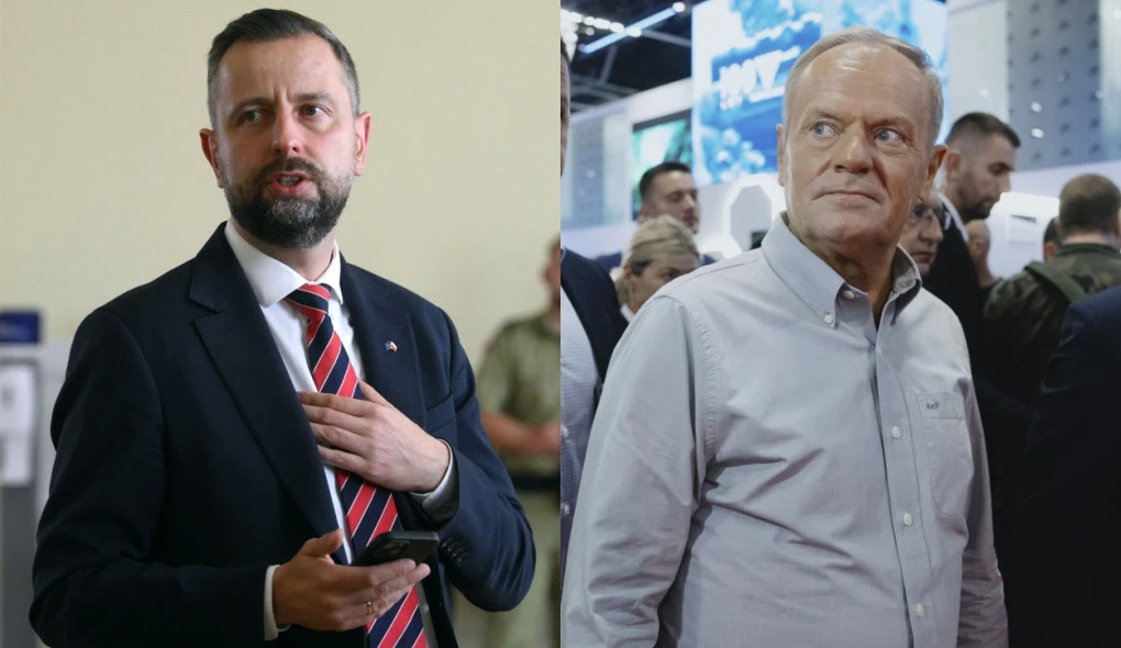 Dwóch mężczyzn w średnim wieku, jeden ubrany w garnitur z krawatem, drugi w koszuli z podwiniętymi rękawami, stojący w różnych wnętrzach, obaj prezentują poważne wyrazy twarzy.