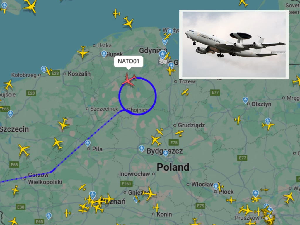 Nad Polską pojawił się potężny samolot NATO. To AWACS Boeing E-3A Sentry