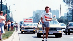 Terry Fox podczas "Maratonu Nadziei"