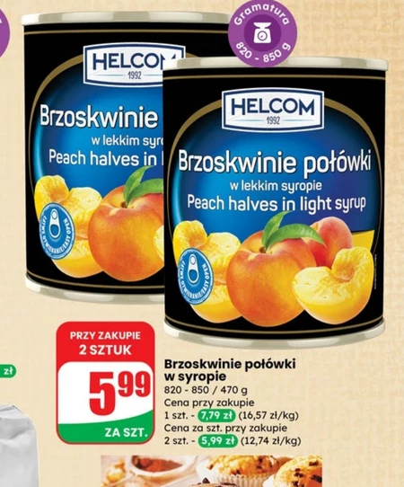 Половинки персика Helcom