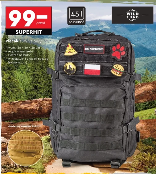 Survivalowy plecak Wild Trek z Biedronki