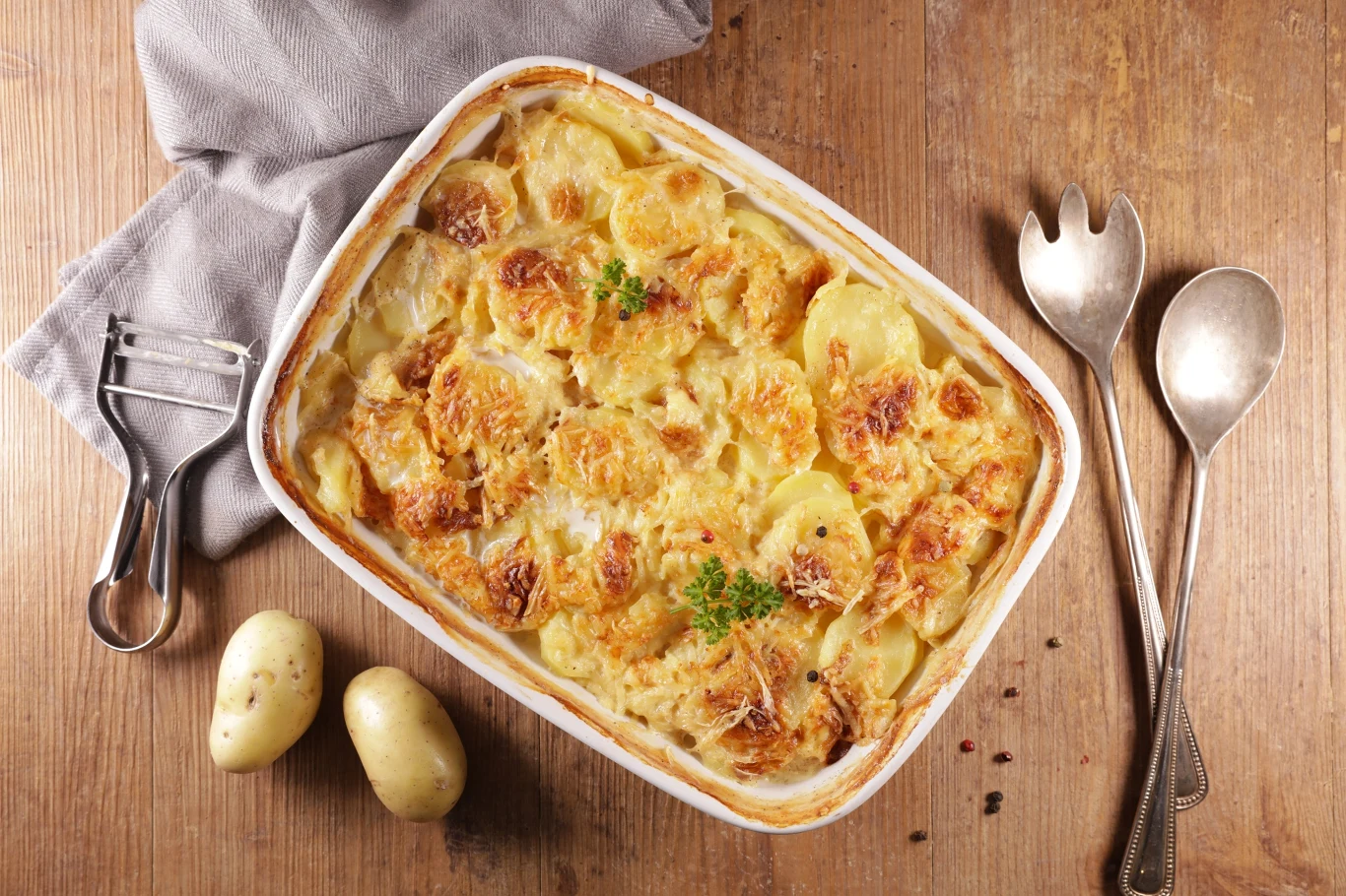 Gratin to danie ziemniaczane z kuchni francuskiej. Gratin to danie ziemniaczane z kuchni francuskiej.