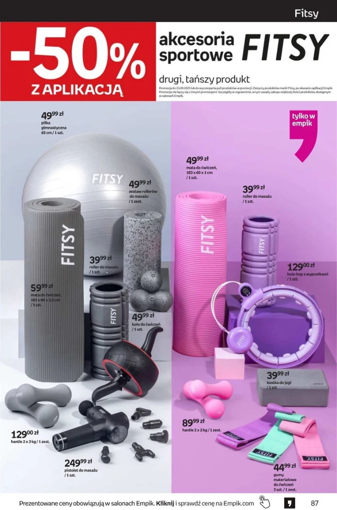 Akcesoria sportowe FITSY w Empiku Akcesoria sportowe FITSY w Empiku