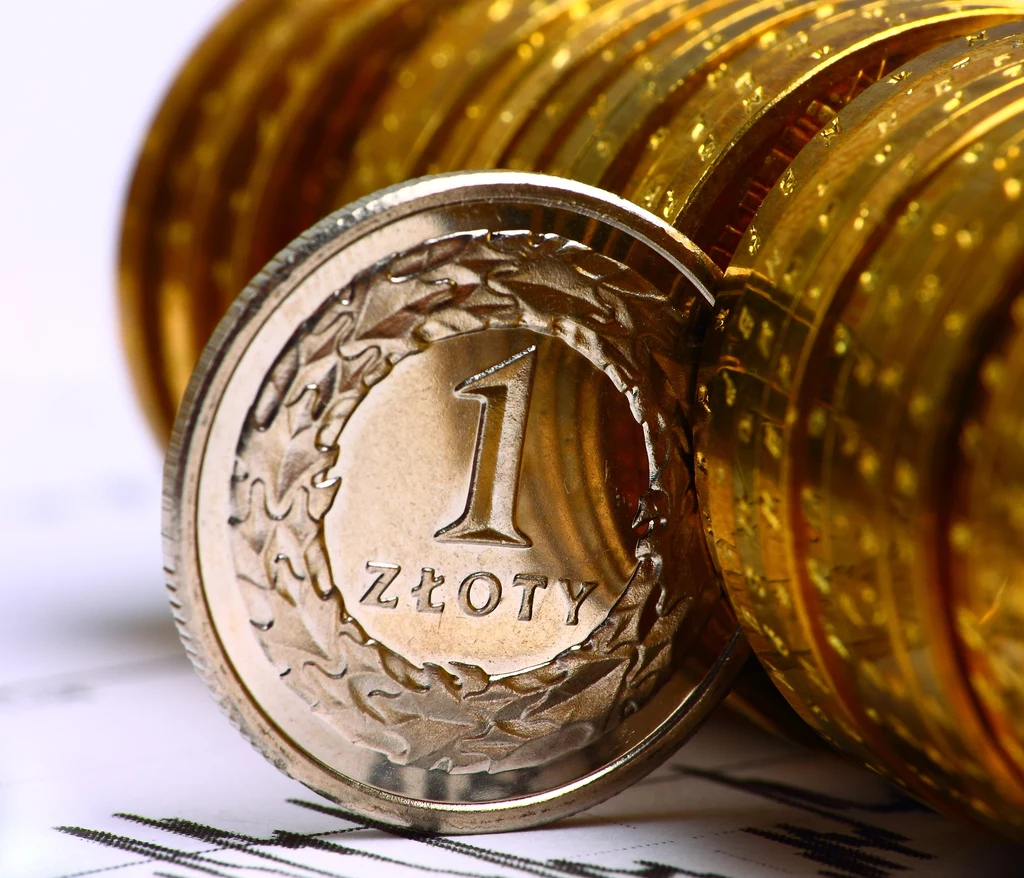 Złoty polski w rzędzie monet o tym nominale