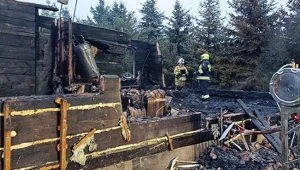 Pożar domu we wsi Kuzawka w gminie Terespol