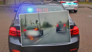 Radiowóz pędził w deszczu i wyprzedzał na przejściu. Jest reakcja policji