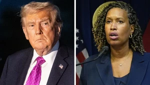 Prezydent USA Donald Trump i burmistrz Waszyngtonu Muriel Bowser