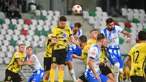 Stefan Feiertag (nr 18) po raz pierwszy znalazł się w wyjściowej jedenastce Wieczystej i uświetnił ten fakt zdobytym golem 