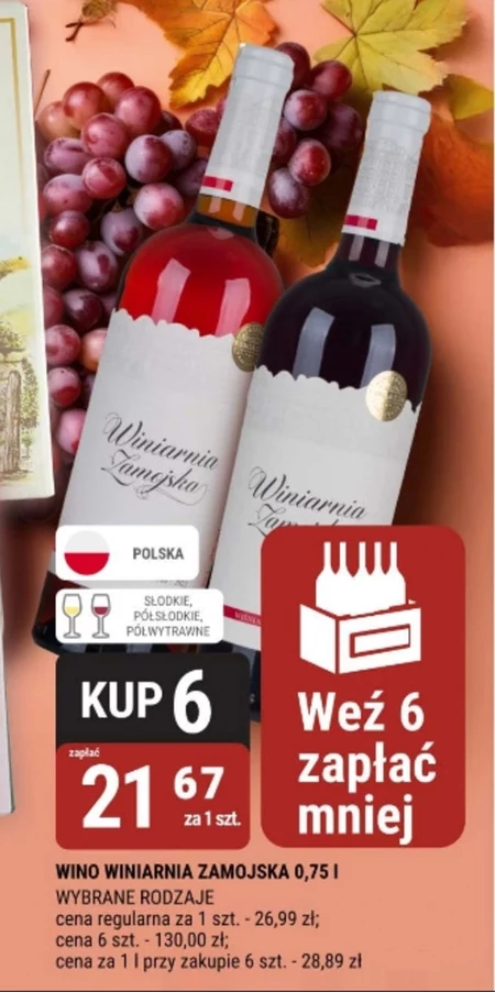 Wino słodkie Winiarnia Zamojska