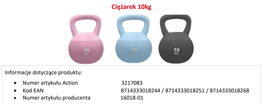 Ciężarek 10 kg Via Chassé w Action