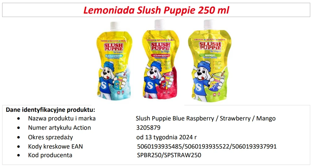 Slush Puppie 250 ml w smakach Blue Raspberry, Strawberry i Mango w Action